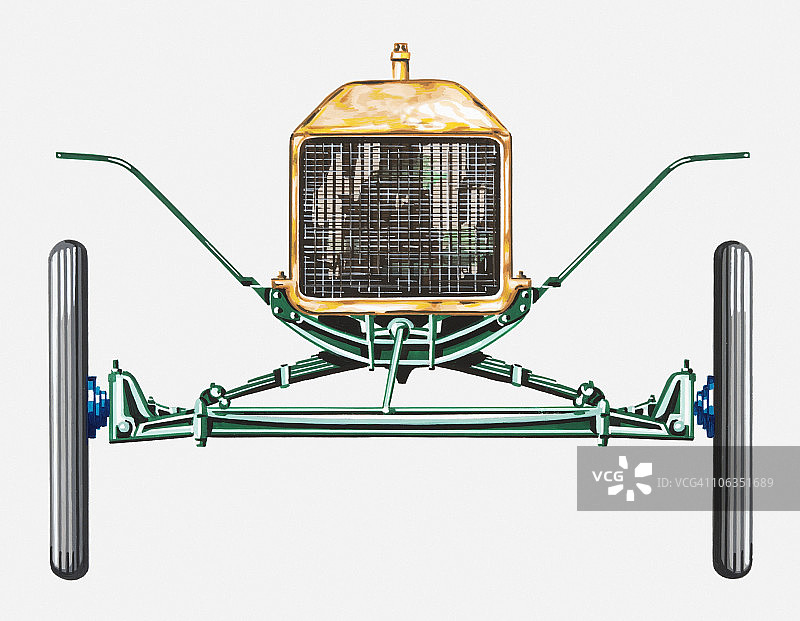 T型福特汽车前部插画图片素材