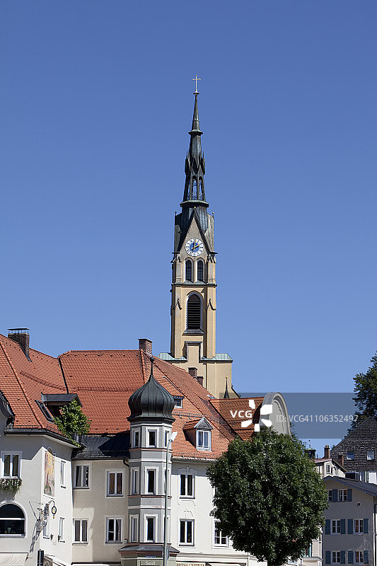 德国巴伐利亚巴特特尔茨的Stadtpfarrkirche景观图片素材