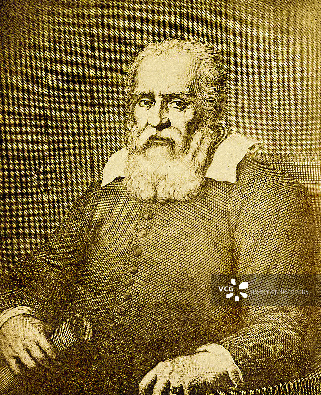 伽利略·伽利莱复古肖像图片素材