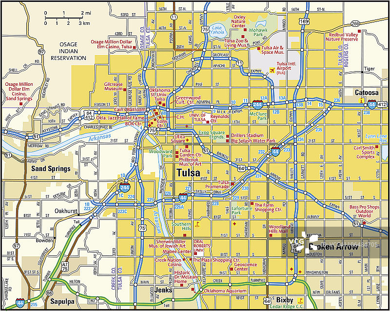 塔尔萨地区地图图片素材