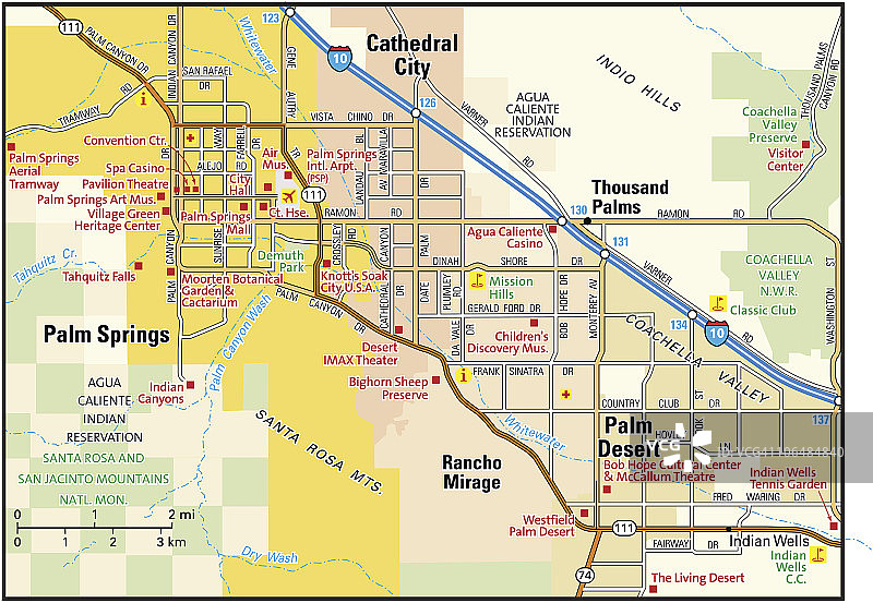 棕榈泉地区地图图片素材
