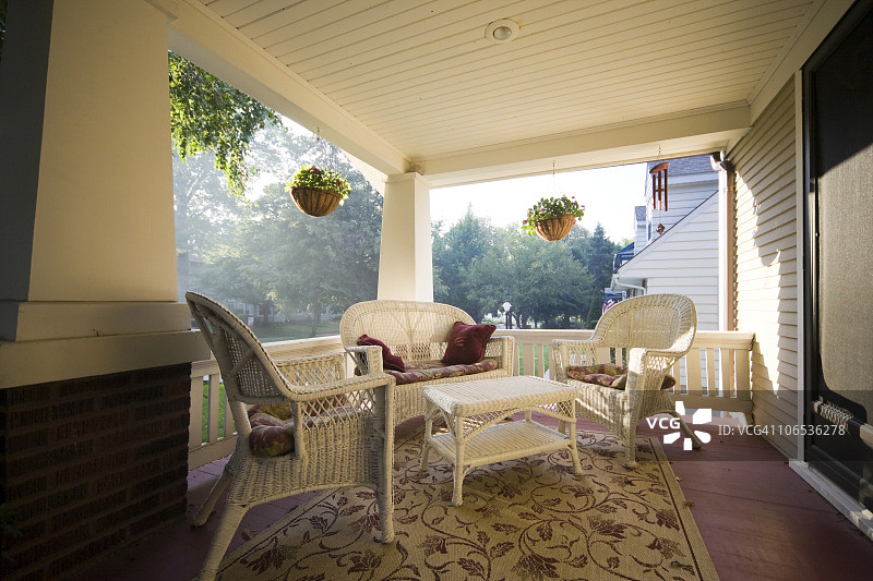 爱荷华州美国房屋门廊图片素材