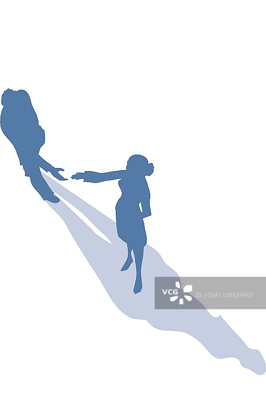 握手的商人和女商人（高角度）图片素材