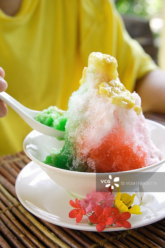 亚洲风味刨冰特写图片素材