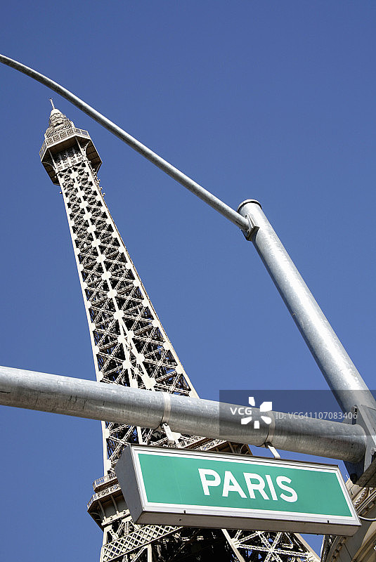 美国巴黎拉斯维加斯和巴黎街道标志图片素材