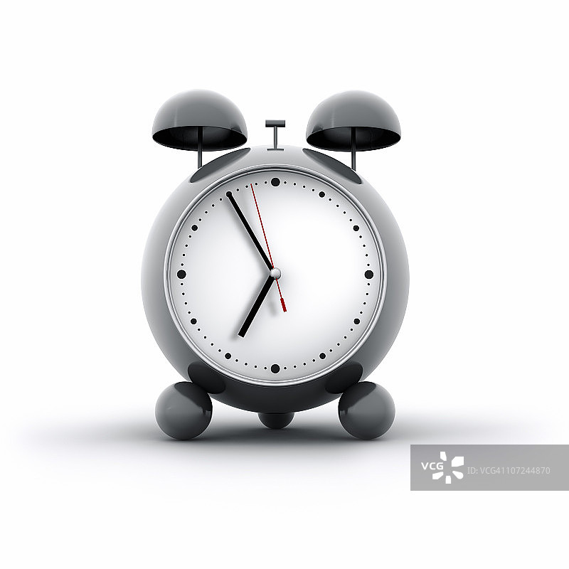 带铃铛的现代闹钟，白色背景图片素材