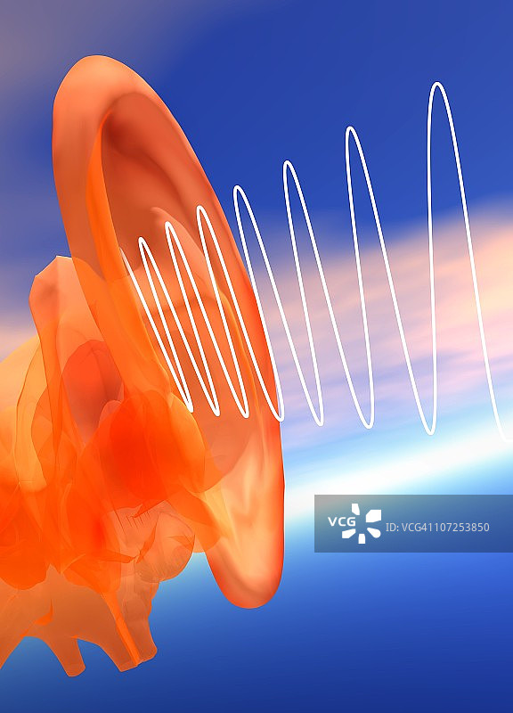 耳鸣概念艺术图片素材