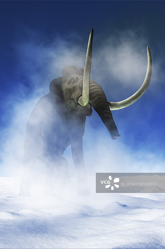 长毛猛犸象（艺术作品）图片素材