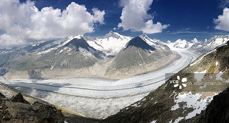 阿莱奇冰川的冰冻时间流逝图片素材