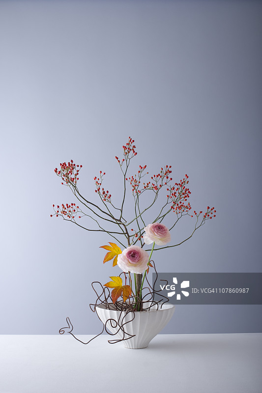 鲜花布置，花艺空间创意图片素材