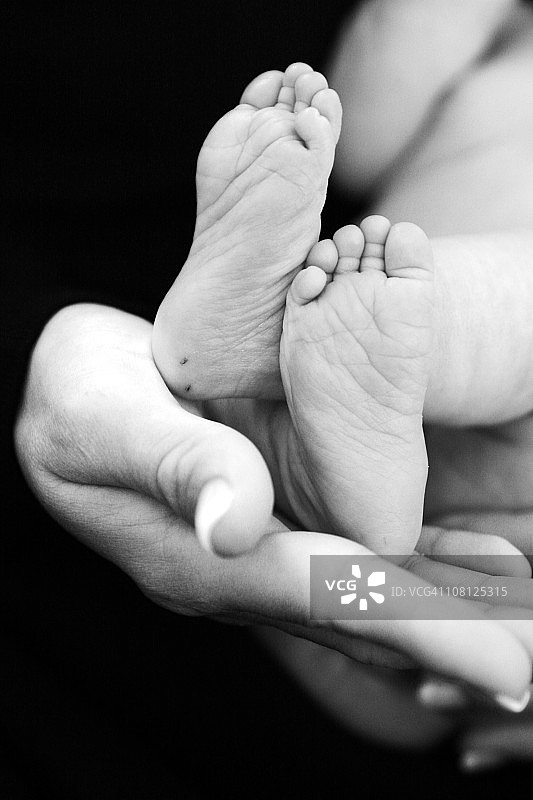 手中的婴儿小脚丫图片素材