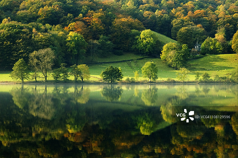 格拉斯米尔湖倒影图片素材