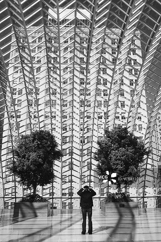 费城 Kimmel 中心的玻璃屋顶建筑细节图片素材