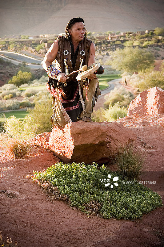 美洲原住民酋长祈福图片素材