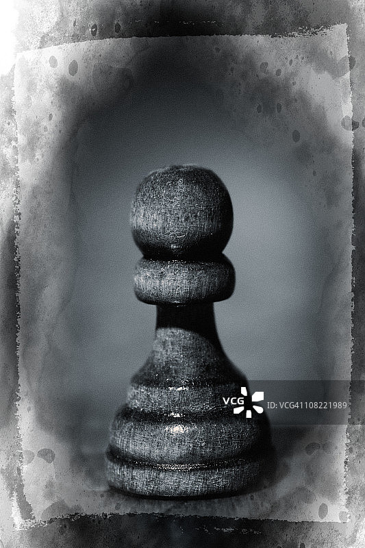 黑色兵卒棋子特写图片素材