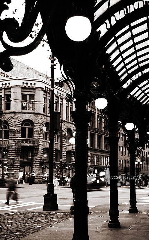 华盛顿州西雅图先锋广场凉棚图片素材