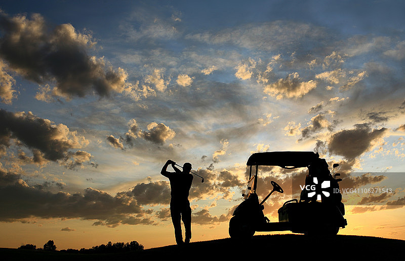 高尔夫球手轮廓图片素材