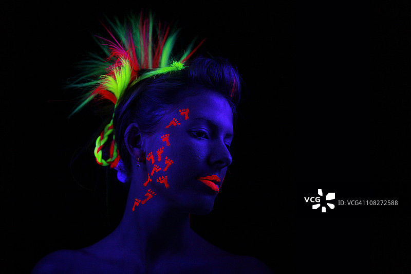 霓虹灯人像图片素材