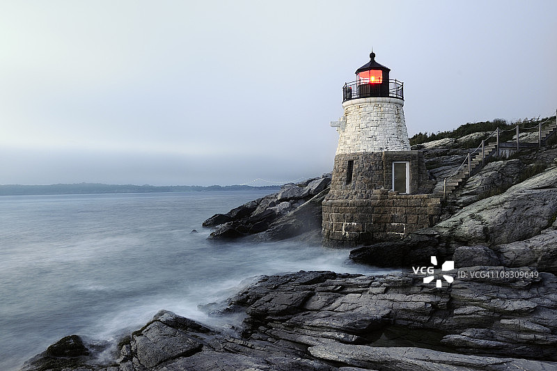 纽波特罗德岛城堡山灯塔图片素材