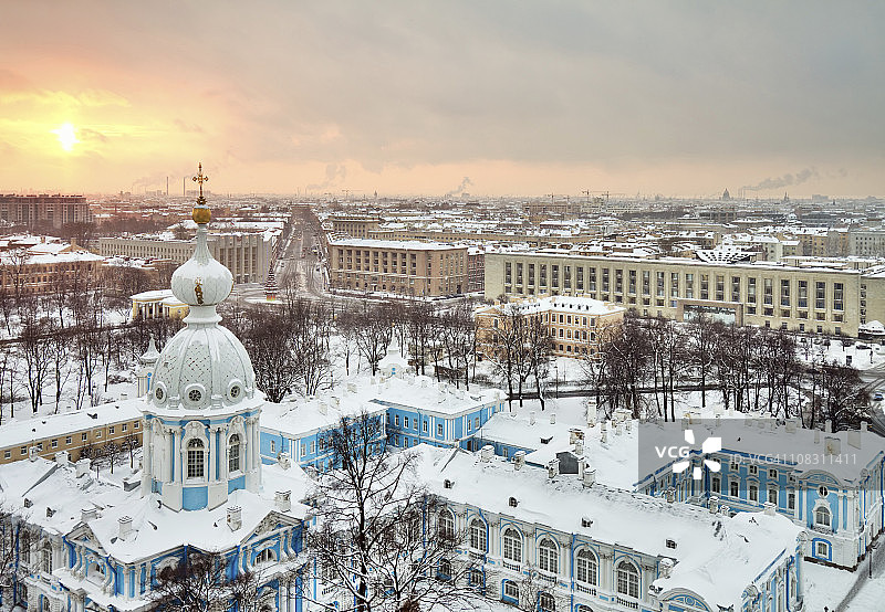 俄罗斯圣彼得堡冬季城市风光图片素材