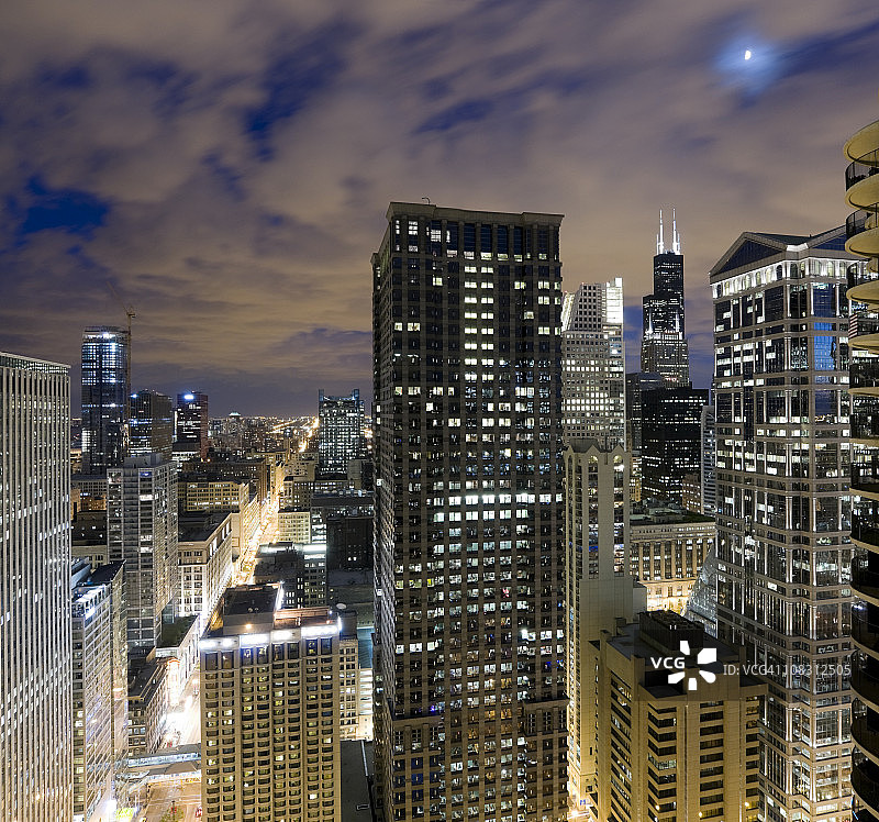 芝加哥环线黄昏景色（XXL）图片素材