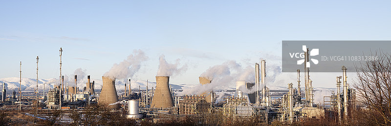 格兰杰默斯石化厂广角全景图片素材