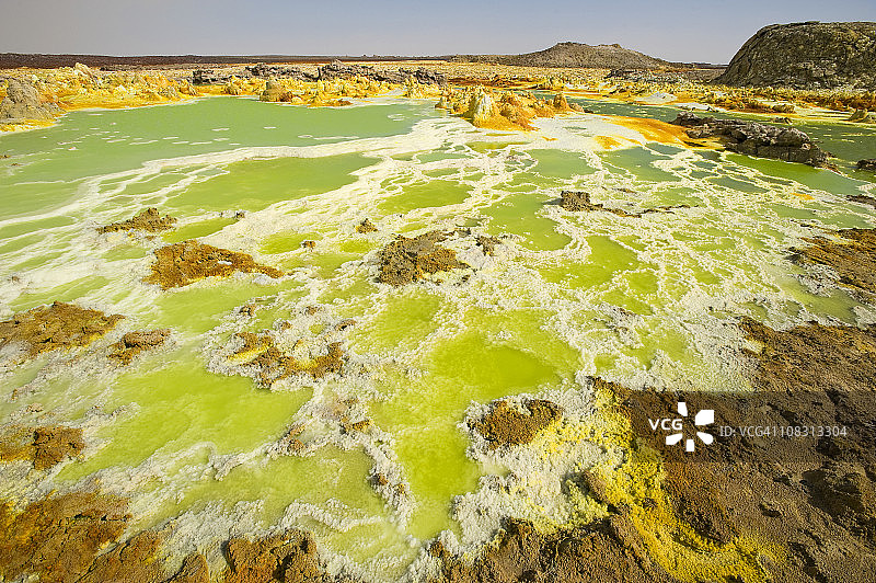 达洛尔火山爆炸坑内部，达纳基勒洼地，埃塞俄比亚图片素材