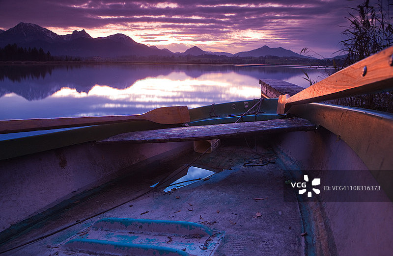 霍普芬湖上的船图片素材