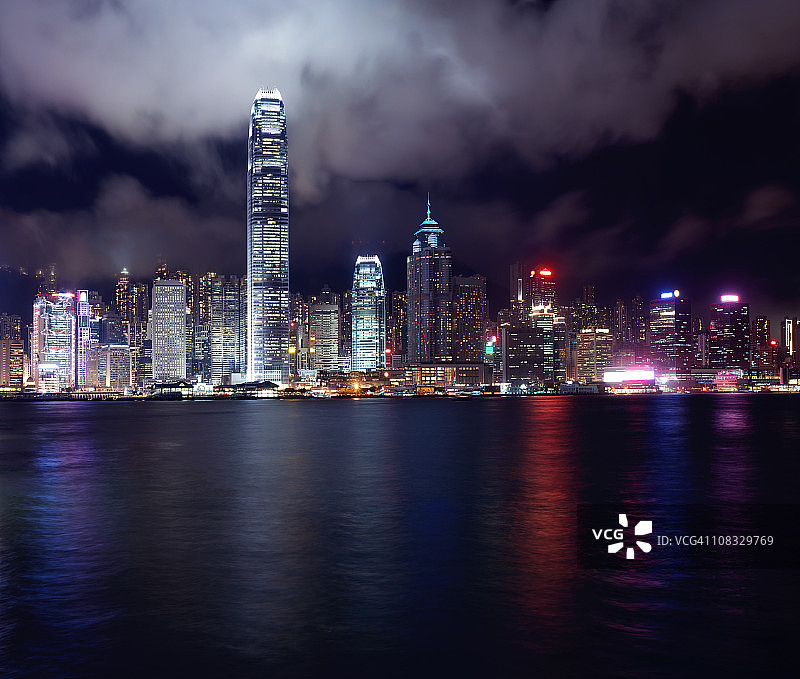 香港岛夜景图片素材