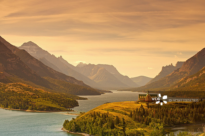沃特顿上湖的日出图片素材