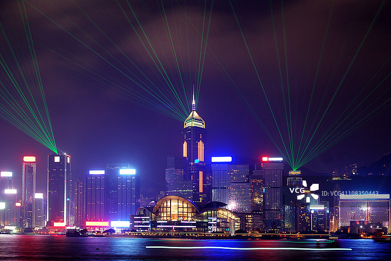 香港维多利亚港夜景图片素材