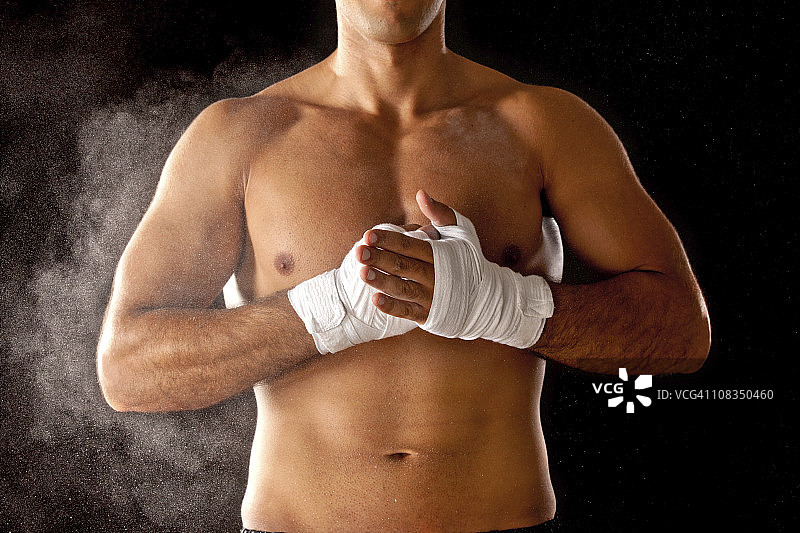 强劲的拳击手细节图片素材