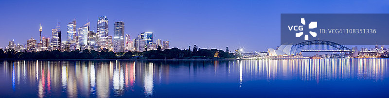 澳大利亚悉尼海港大桥与城市天际线图片素材