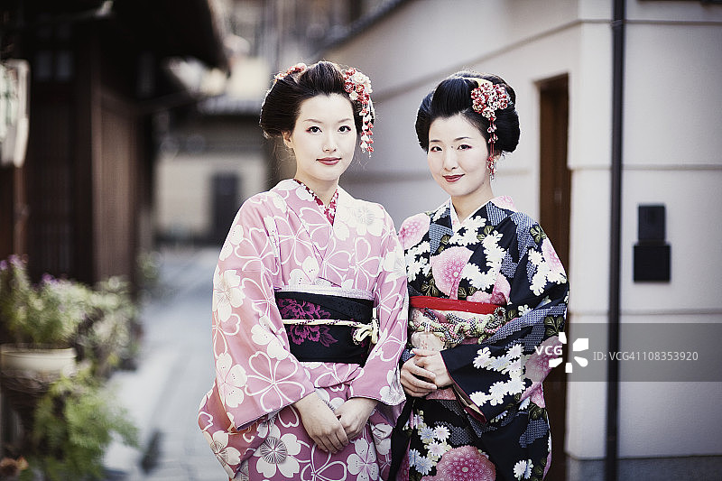 和服姐妹图片素材