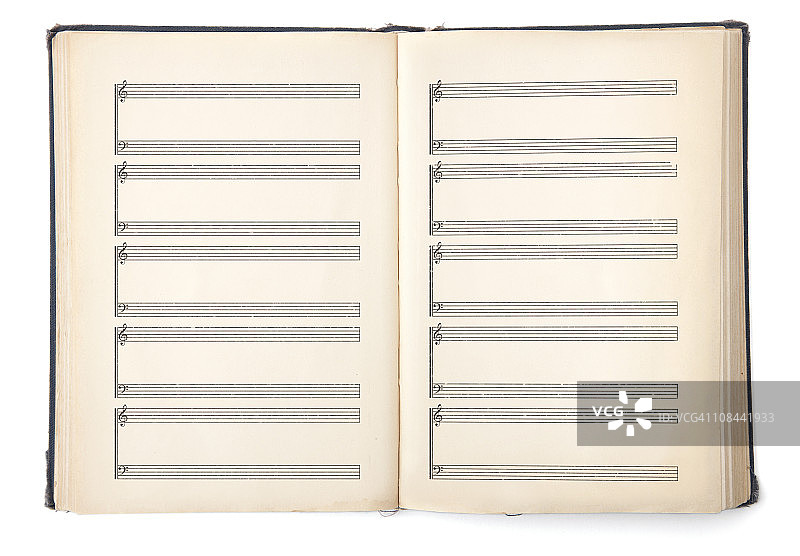 带有空白页的老赞美诗书图片素材