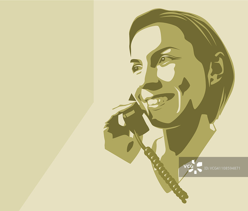 打电话的微笑女人图片素材