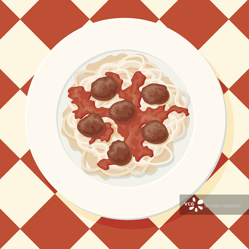 意大利面条和肉丸图片素材