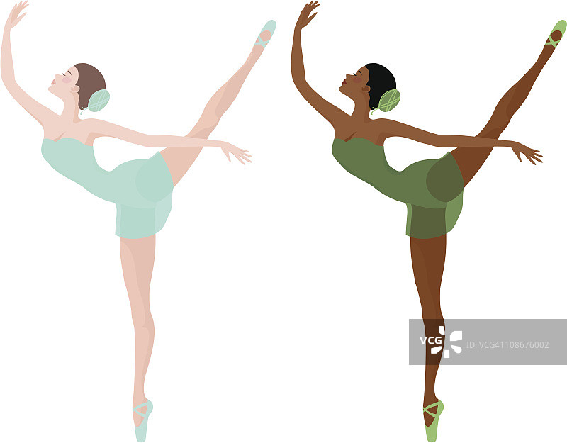 优雅的芭蕾舞者插画图片素材