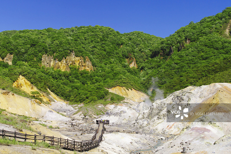 日本北海道登别地狱谷图片素材
