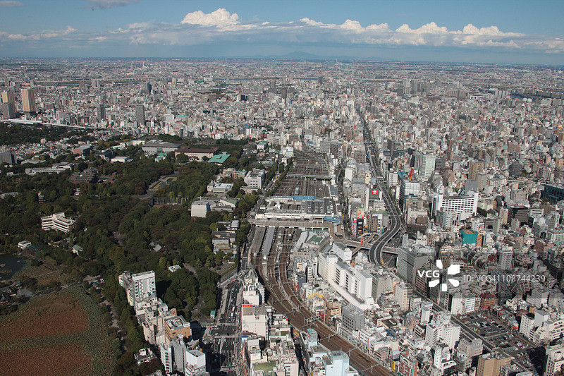 日本本州东京台东区上野站鸟瞰图图片素材