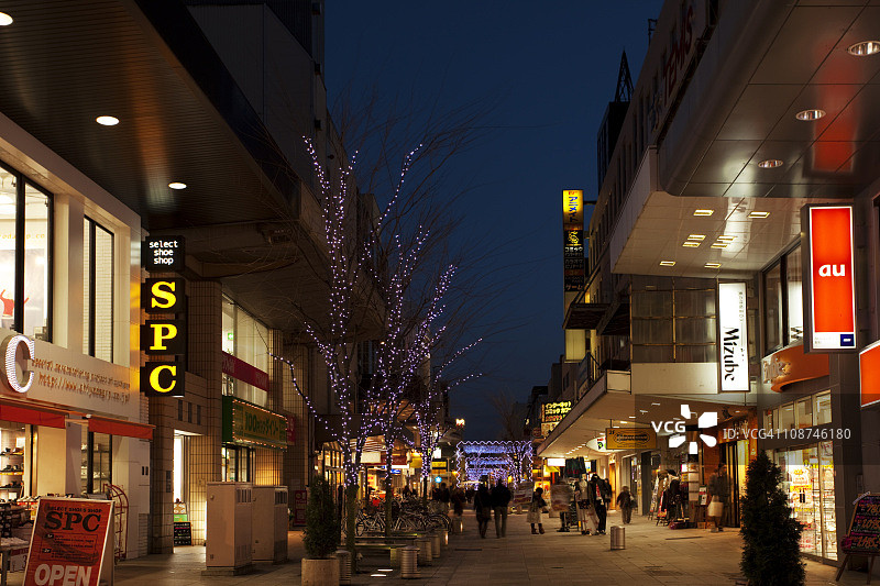 圣诞节时的立町街图片素材