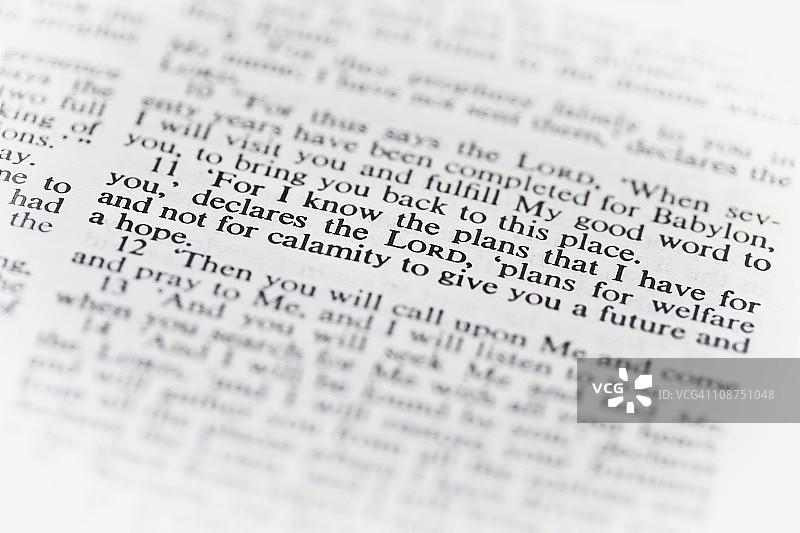 新美国标准圣经：耶利米书29:11图片素材