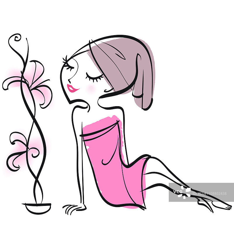 在水疗中心裹着毛巾的女人图片素材