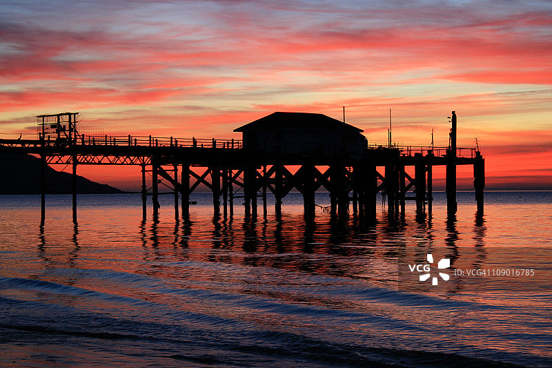 怀特岛托特兰码头暮色图片素材