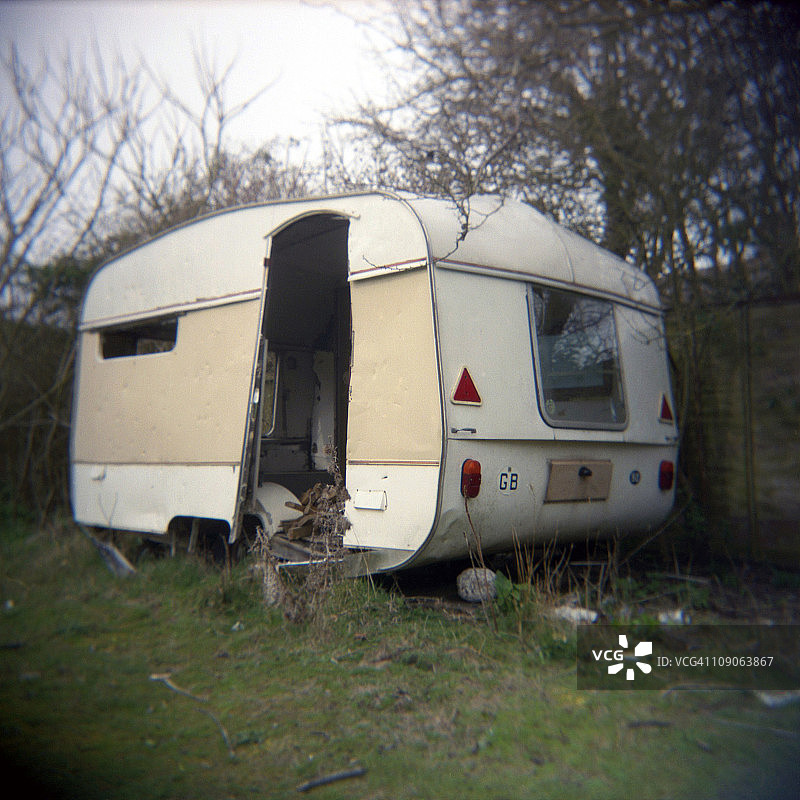 旧式篷车，沃尔伯斯威克，萨福克，英格兰图片素材