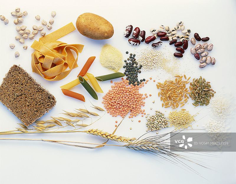 白色背景上的各种食品图片素材