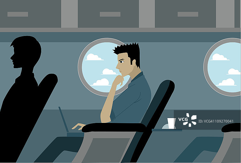 飞机上的男子图片素材