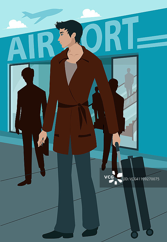 机场外的男人图片素材