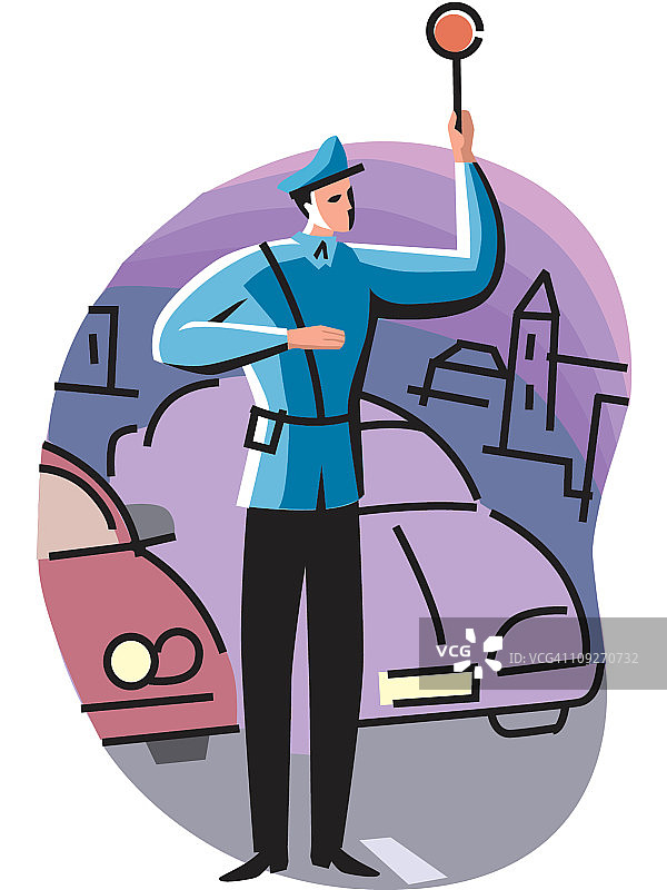 警察指挥交通图片素材