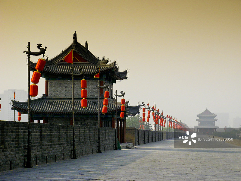 中国陕西西安城墙图片素材